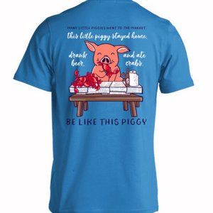 Little Piggy Ate Crabs Short Sleeve T-Shirt NEW FAST SHIP
